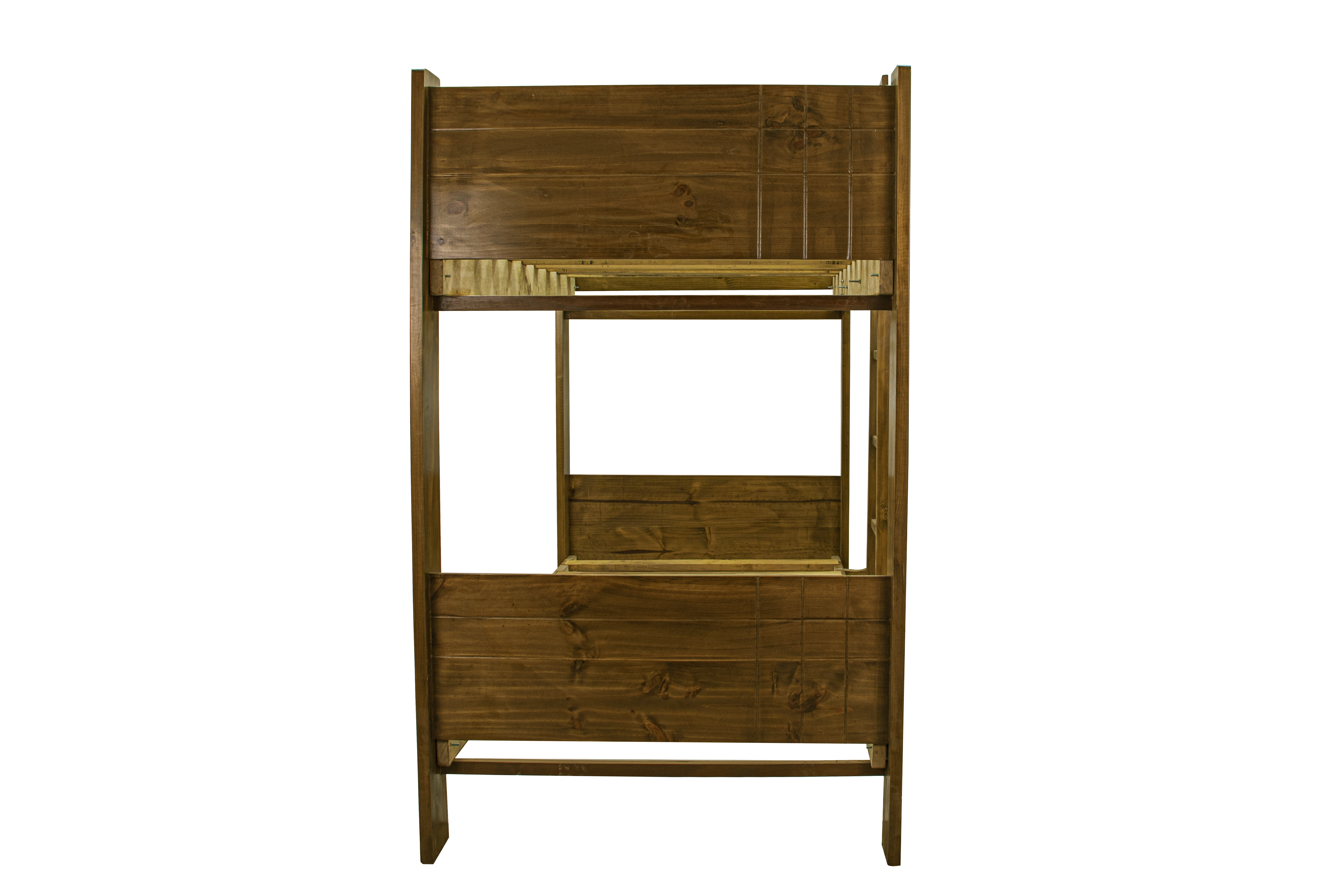 CAMAROTE 1.5 PLAZAS PINO DE 1.5″ X 6″ APANELADO+ ACAB. LAQUEADO + TEÑIDO ENVEJECIDO - Imagen 3