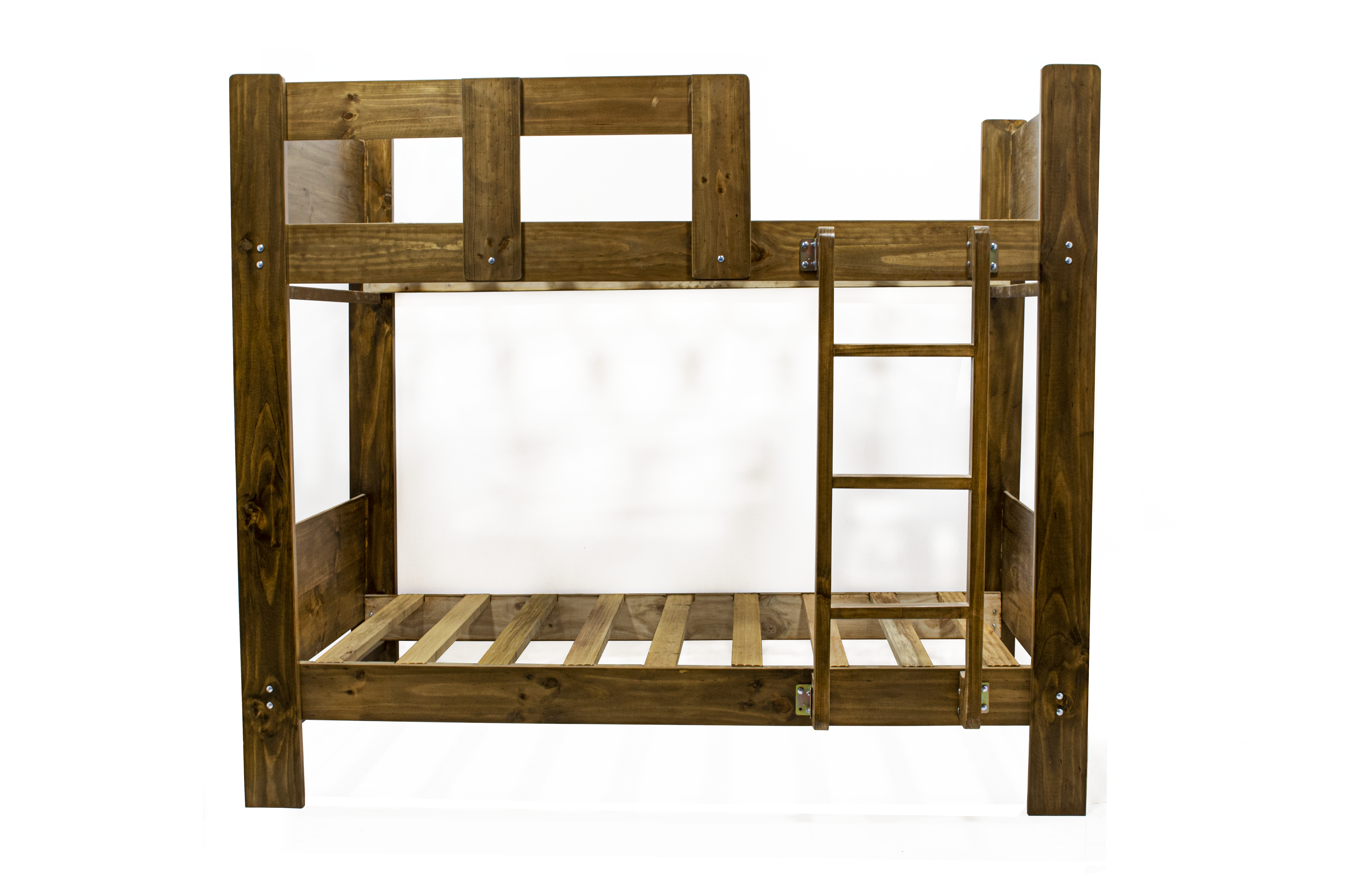 CAMAROTE 1.5 PLAZAS PINO DE 1.5″ X 6″ APANELADO+ ACAB. LAQUEADO + TEÑIDO ENVEJECIDO - Imagen 2