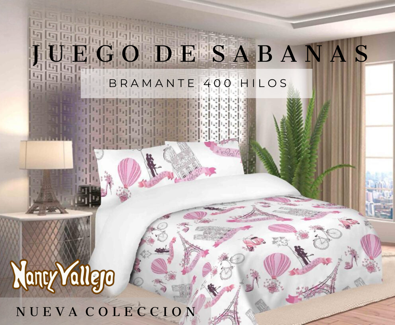 JUEGO DE SÁBANAS NANCY ORIGINAL 2 PLAZAS