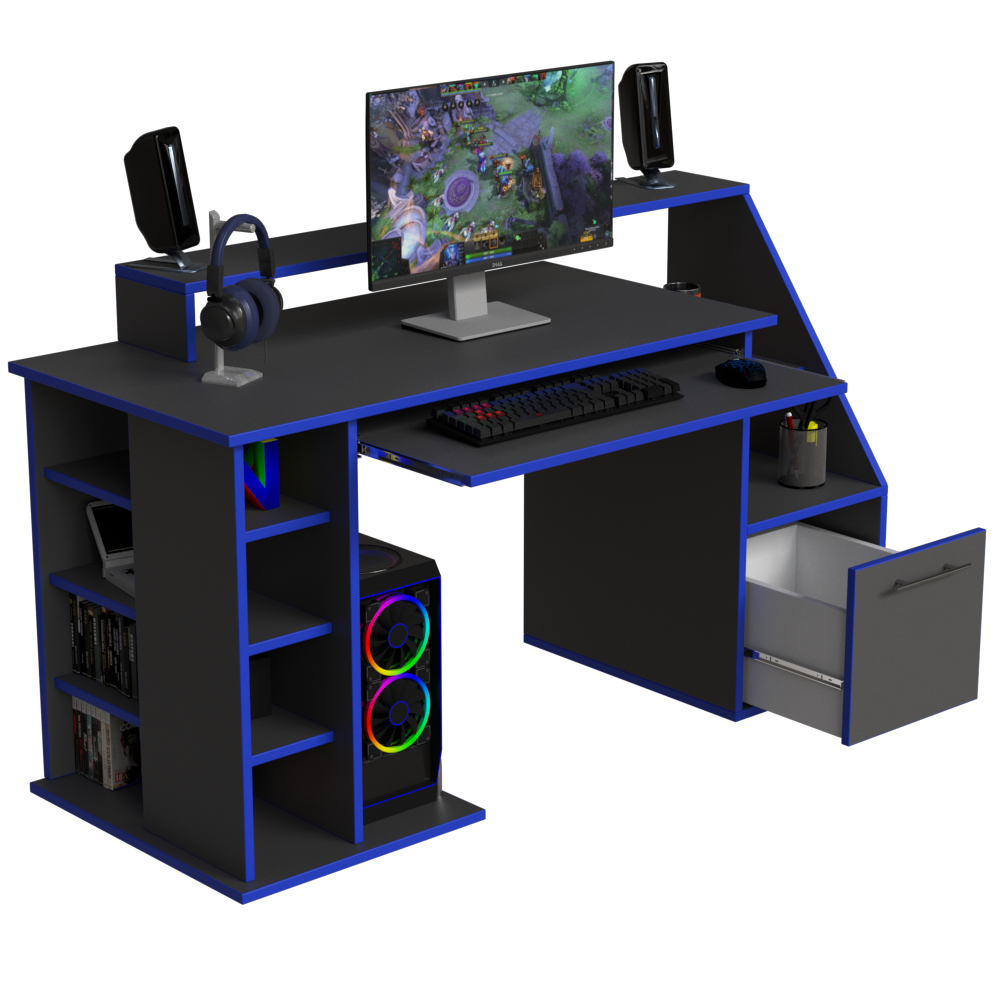 ESCRITORIO GAMER COMPARTIMIENTOS Y REPISAS - Imagen 2