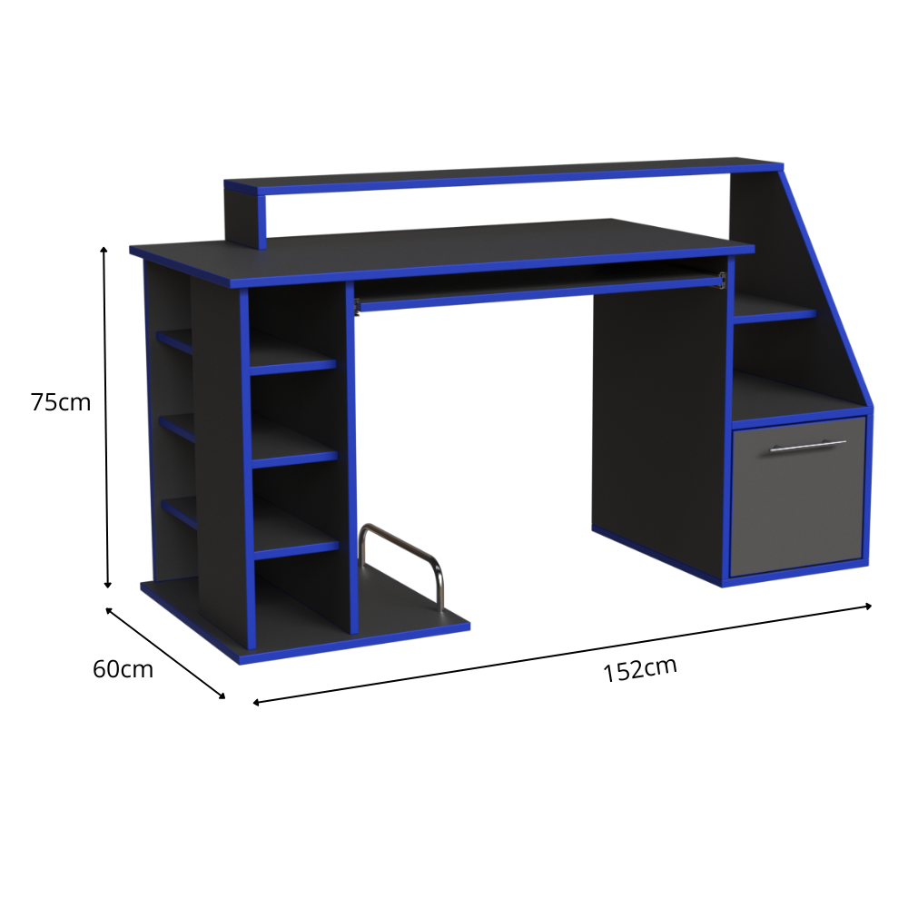 ESCRITORIO GAMER COMPARTIMIENTOS Y REPISAS - Imagen 6