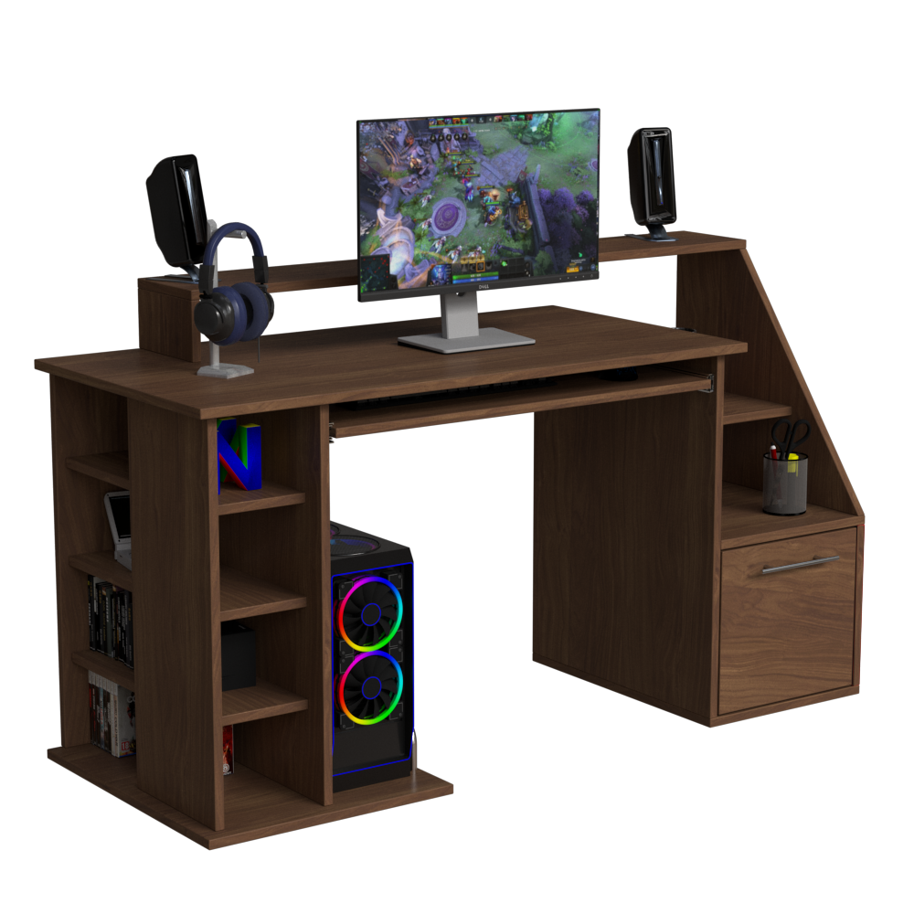 ESCRITORIO GAMER COMPARTIMIENTOS Y REPISAS - Imagen 8