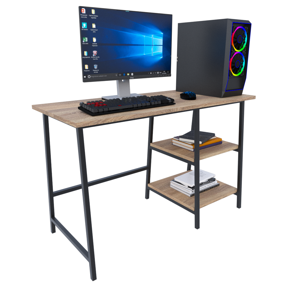 ESCRITORIO CON ESTRUCTURA DE FIERRO ACABADO AL HORNO - Imagen 2