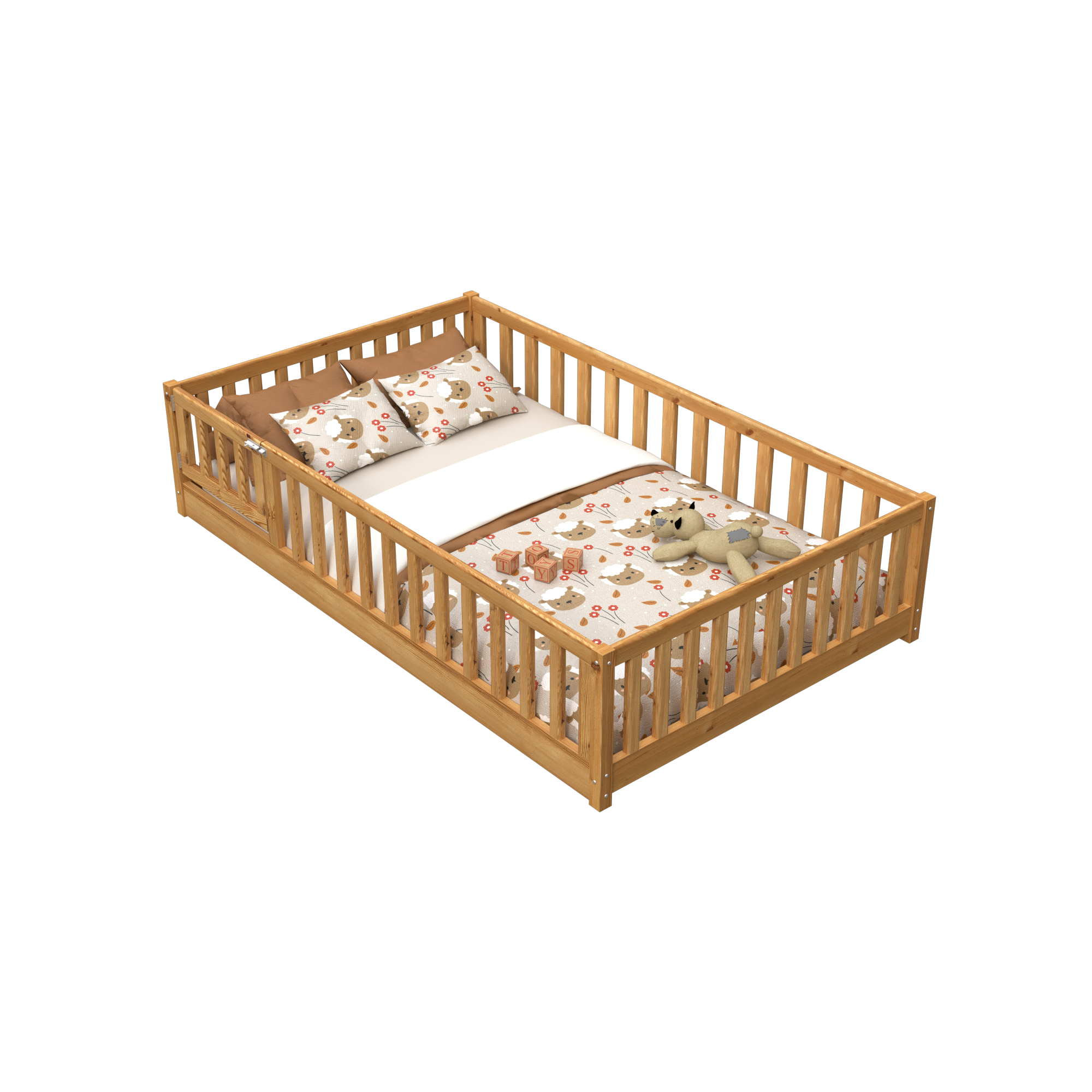 CAMA MONTESSORI EVOLUTIVA CON BARANDAS DE SEGURIDADD - Imagen 4