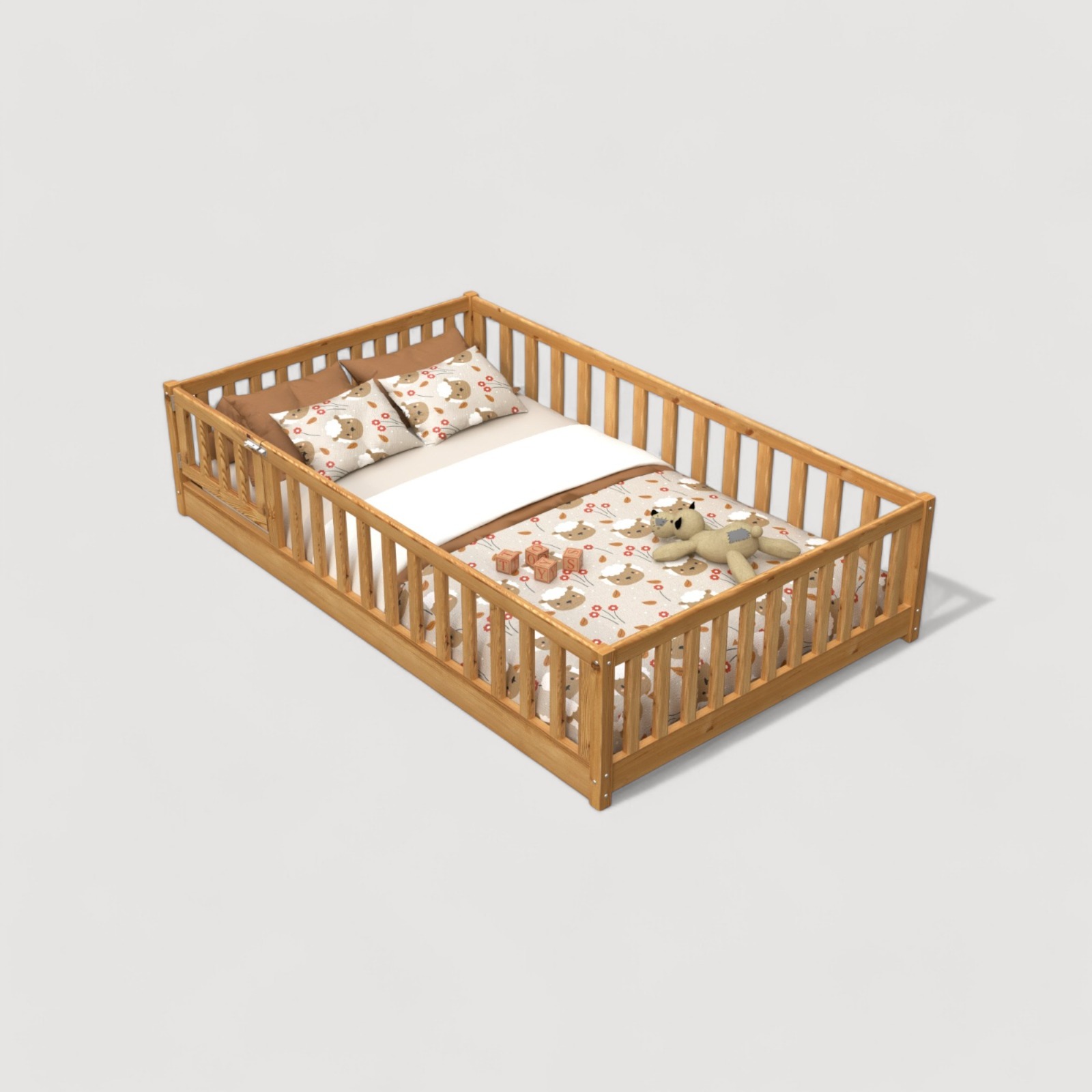 CAMA MONTESSORI EVOLUTIVA CON BARANDAS DE SEGURIDADD