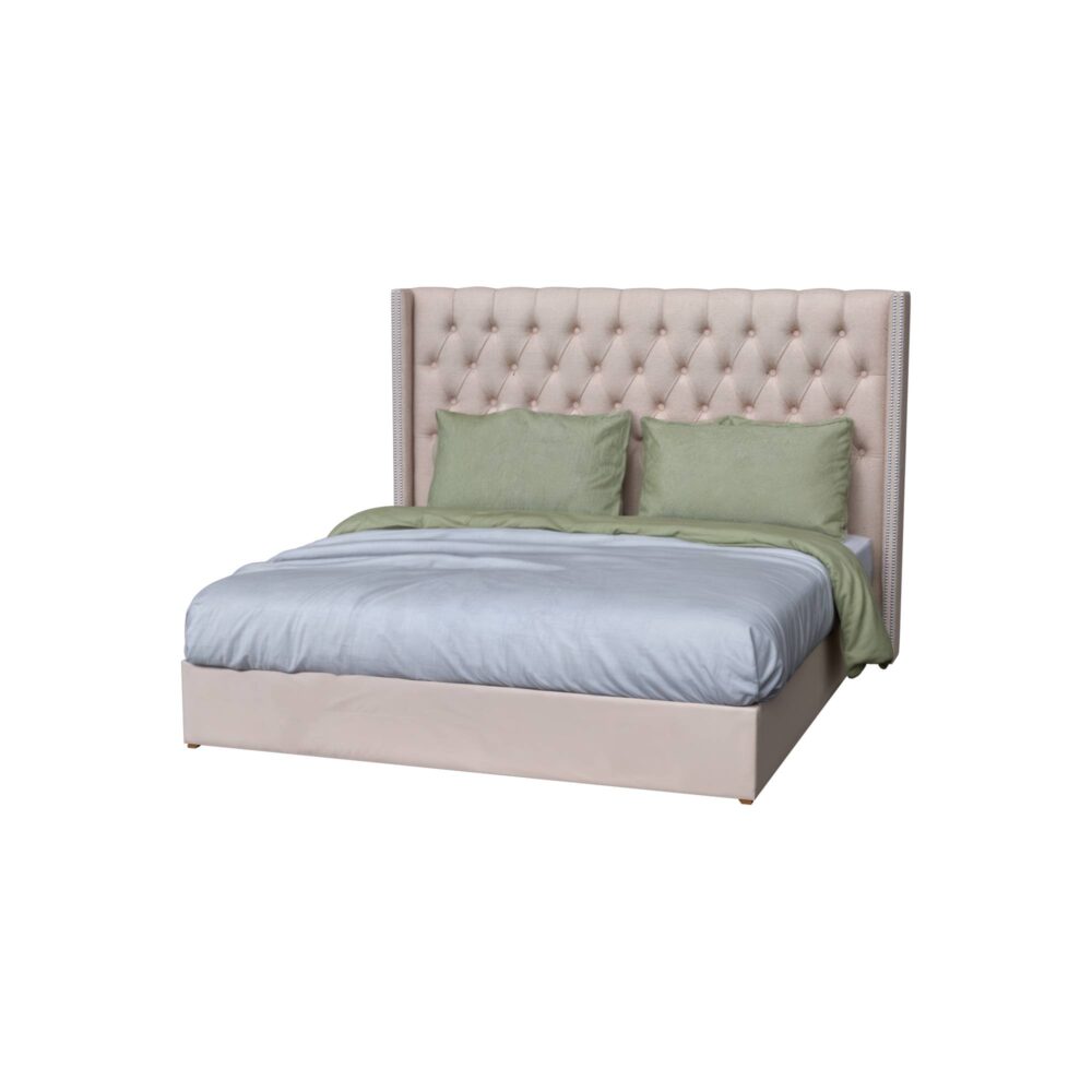 Cama tapizada Marsella - Color Beige (Tela antifluido) - Imagen 2