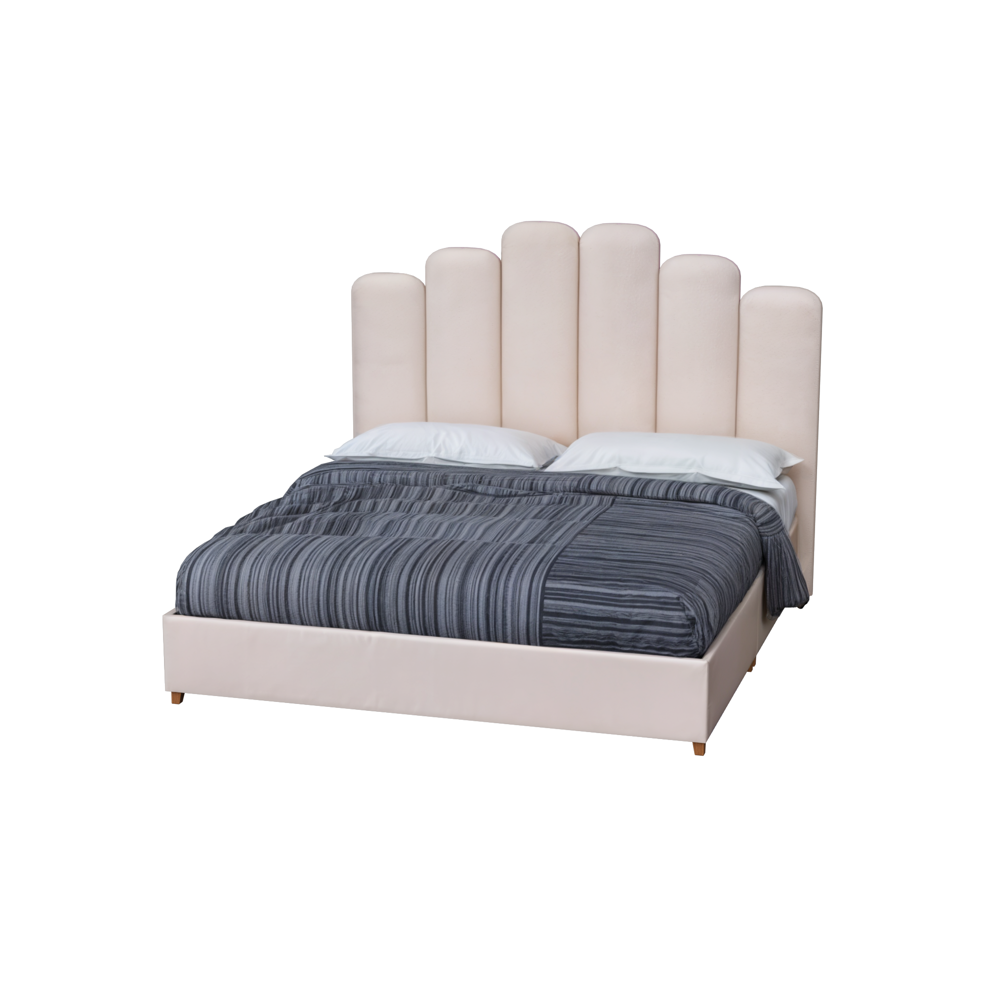 Cama tapizada Elisse - Color Beige (Tela antifluido) - Imagen 2
