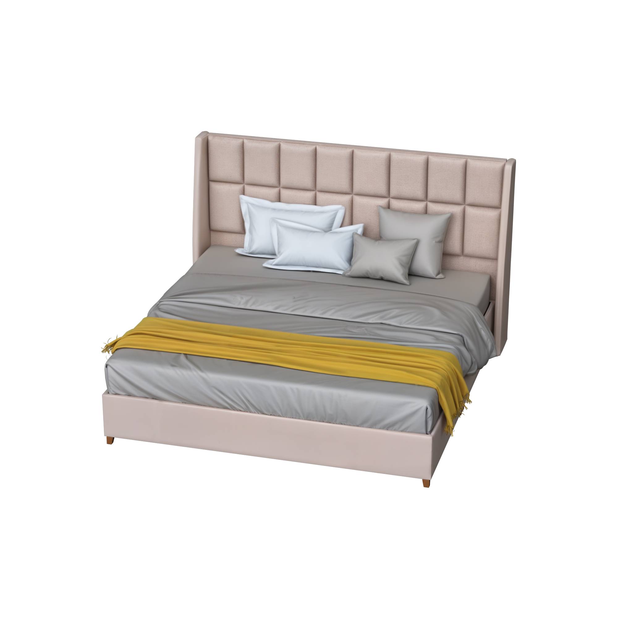 Cama tapizada Tokio - Color Beige (Tela antifluido) - Imagen 2