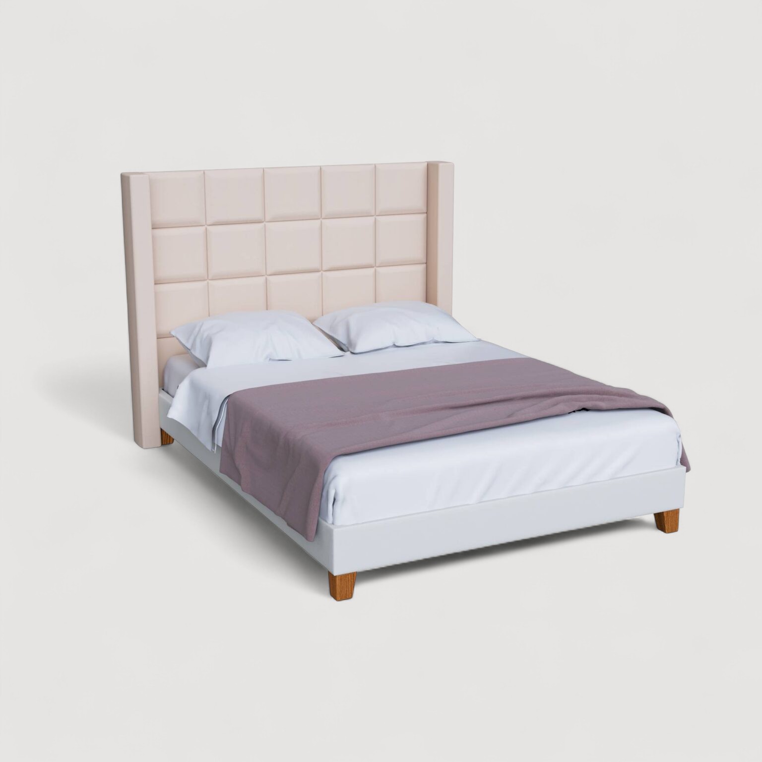 Cama tapizada Miki + Cabecera con bastones (Tela antifluido)