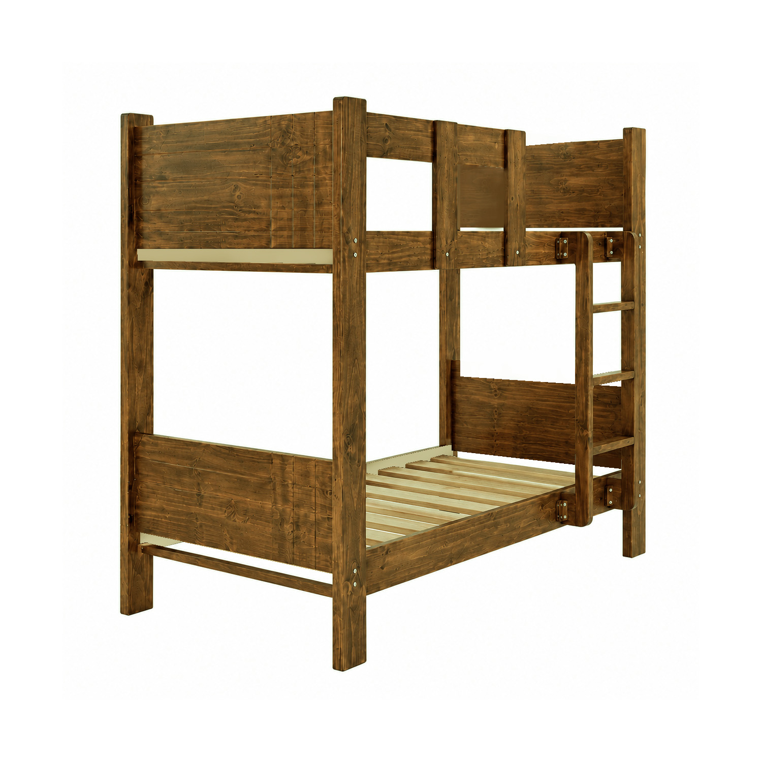 CAMAROTE 1.5 PLAZAS PINO DE 1.5″ X 6″ APANELADO+ ACAB. LAQUEADO + TEÑIDO ENVEJECIDO