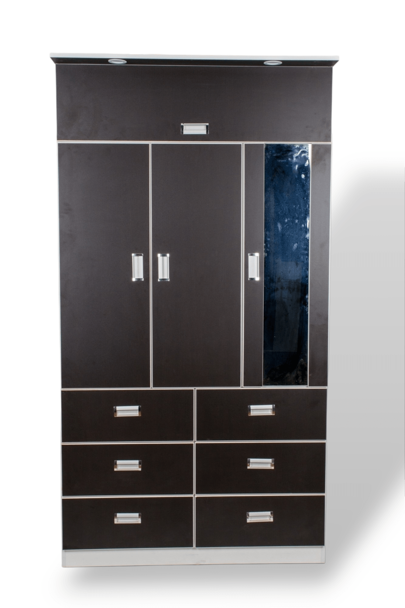ROPERO 110cm - 4 PUERTAS - CAJA DE SEGURIDAD + LUCES LED - COLOR WENGUE - Imagen 2