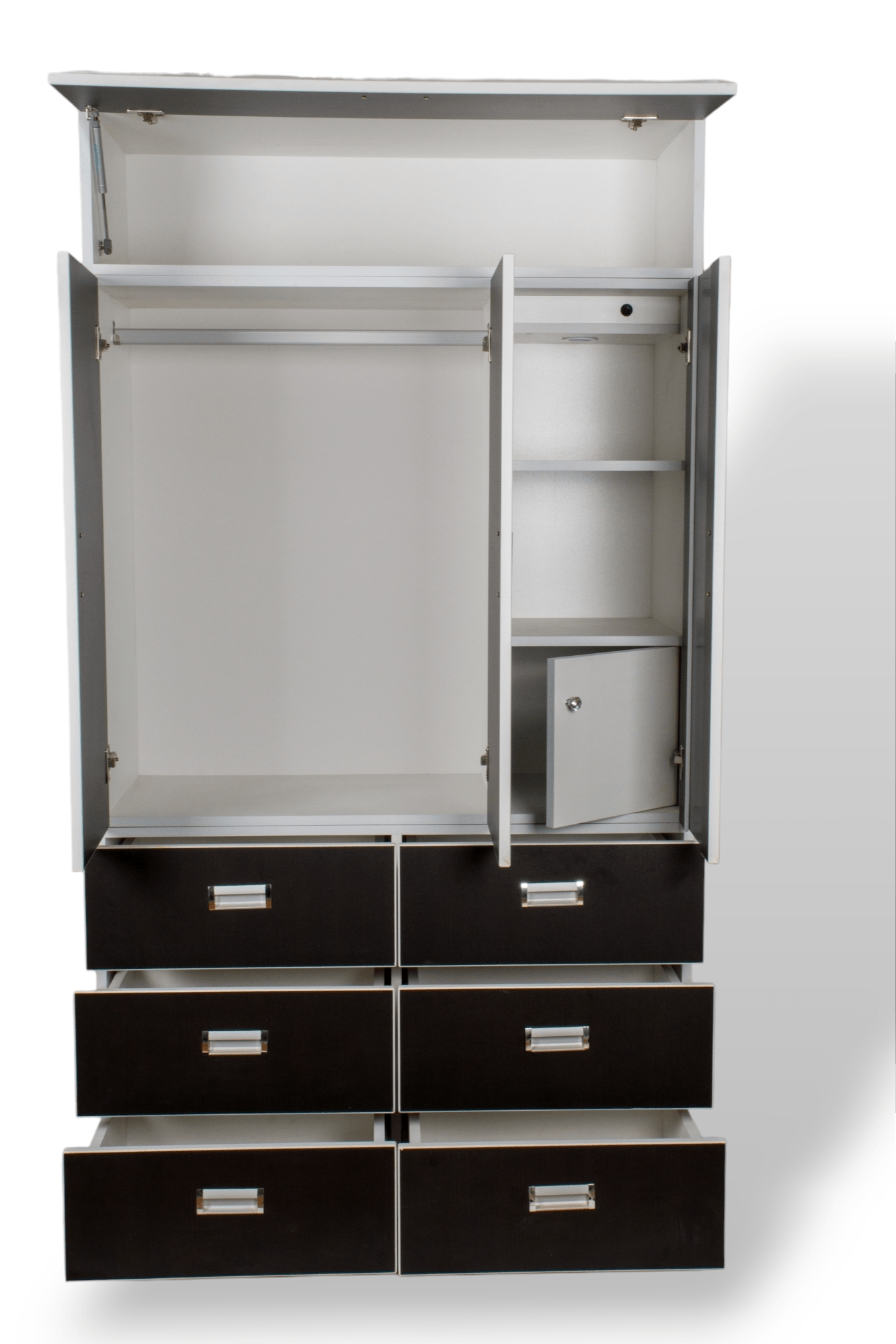 ROPERO 110cm - 4 PUERTAS - CAJA DE SEGURIDAD + LUCES LED - COLOR WENGUE - Imagen 3