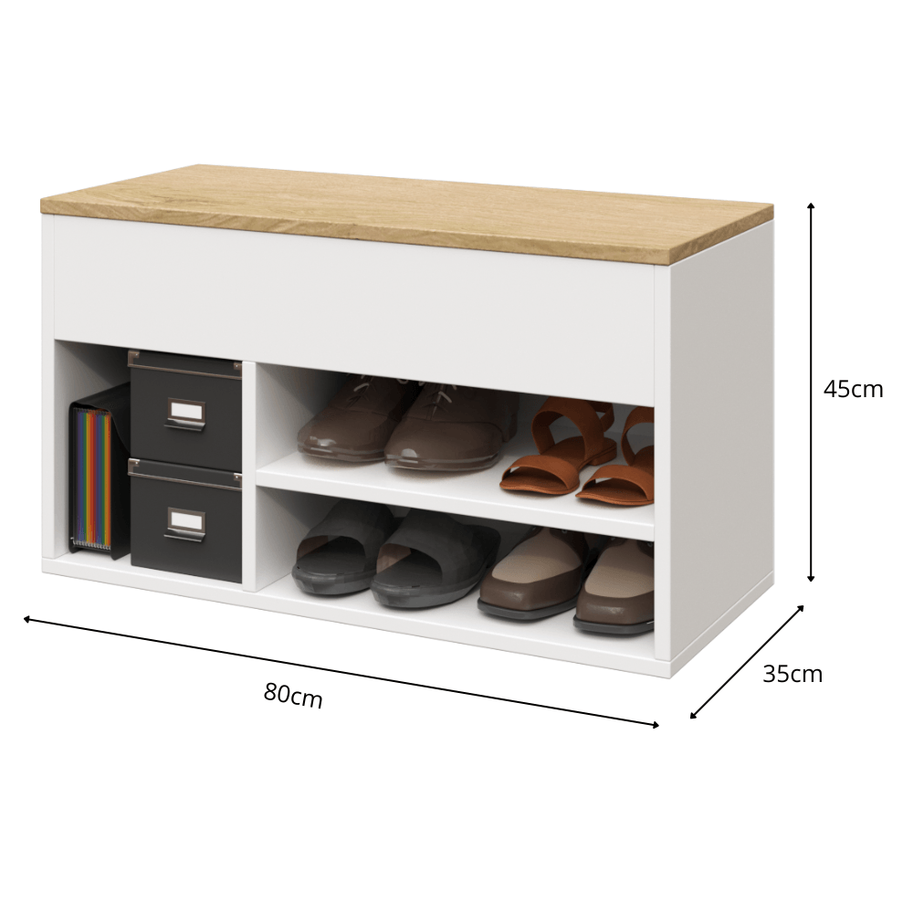 Zapatera multiuso modelo Baúl - Blanco - Imagen 3