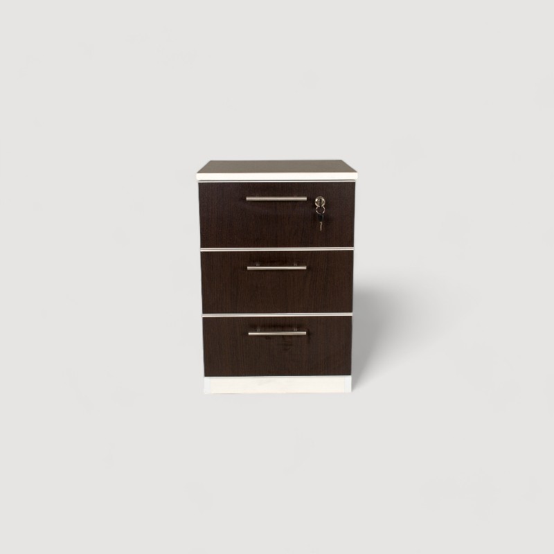 VELADOR MODERNO - 3 CAJONES+ CERRADURA - COLOR WENGUE