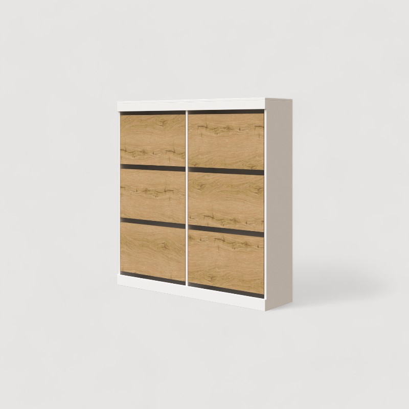 Zapatera de 6 divisiones con puertas abatibles- color Tribeca
