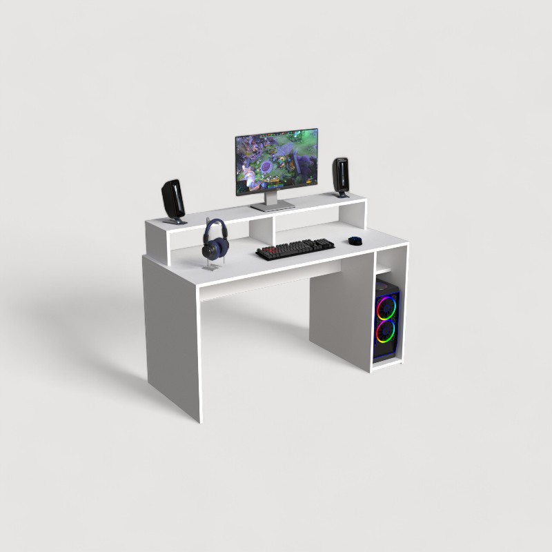 ESCRITORIO GAMER CON ELEVADOR DE MONITOR