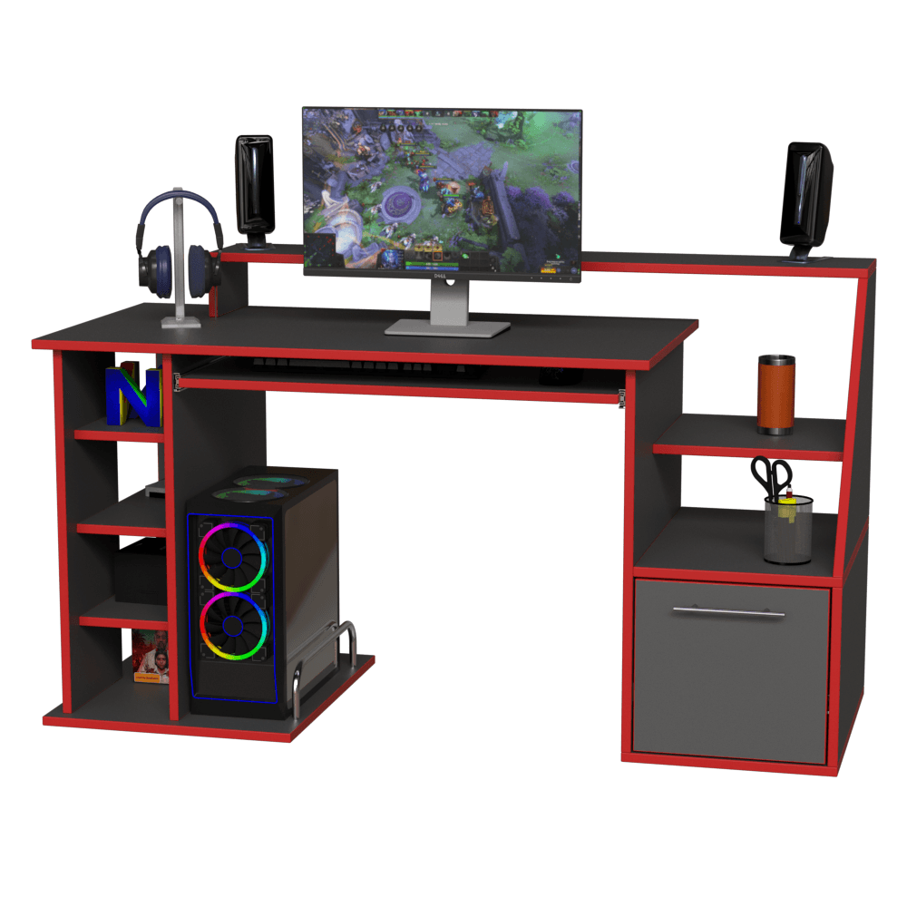 ESCRITORIO GAMER COMPARTIMIENTOS Y REPISAS - Imagen 5