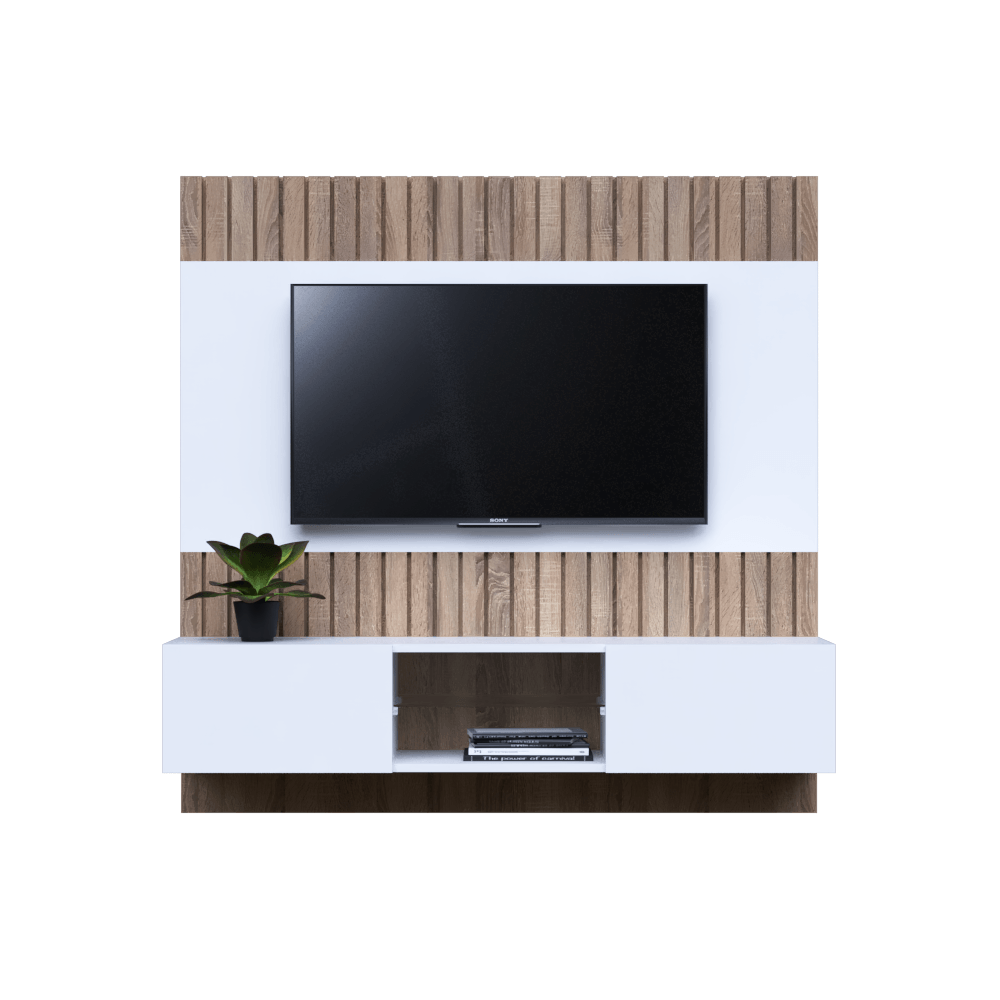 CENTRO DE ENTRETENIMIENTO + WALL PANEL + REPISA DE VIDRIO - Imagen 4