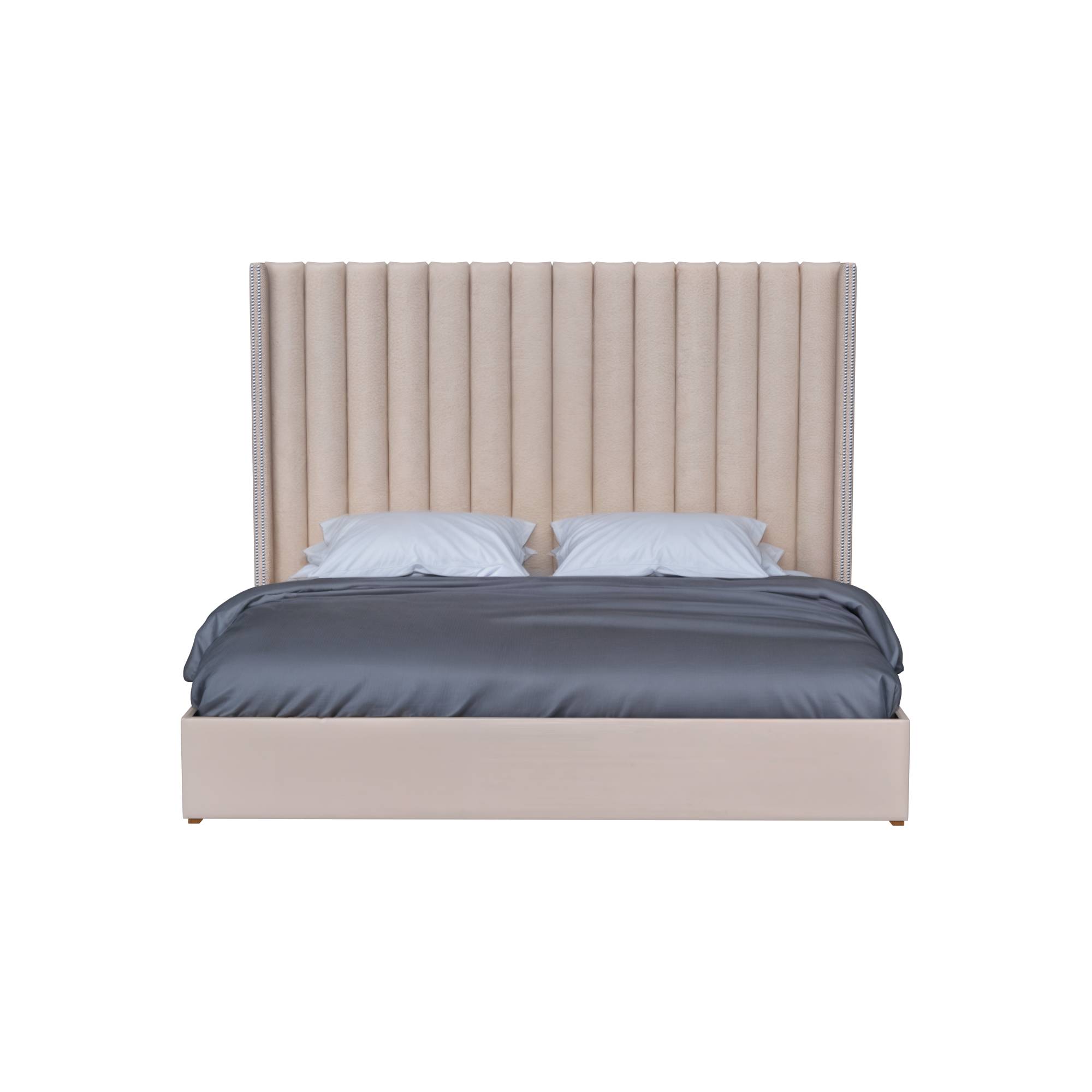 Cama tapizada Milan - Color Beige (Tela antifluido) - Imagen 4