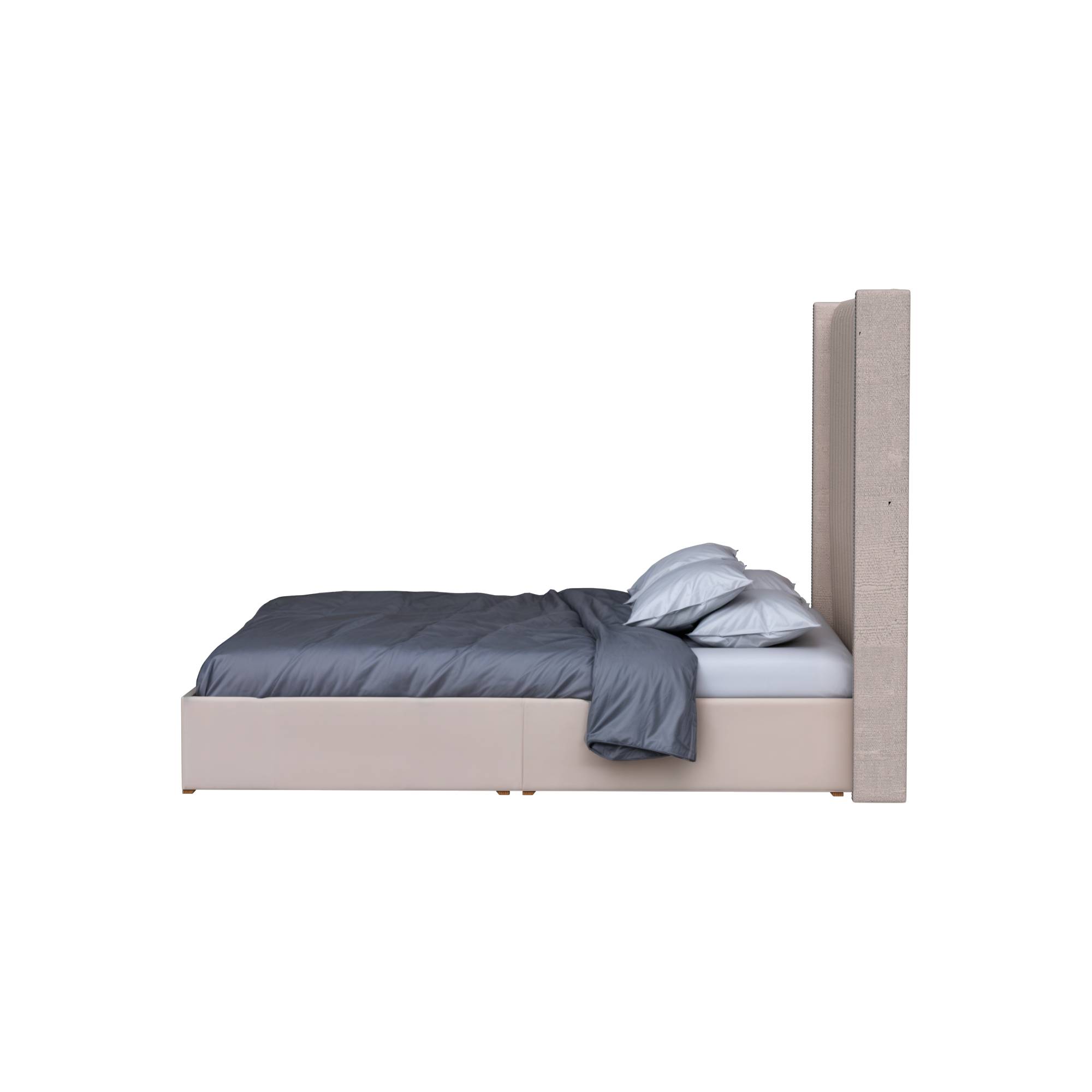 Cama tapizada Milan - Color Beige (Tela antifluido) - Imagen 3