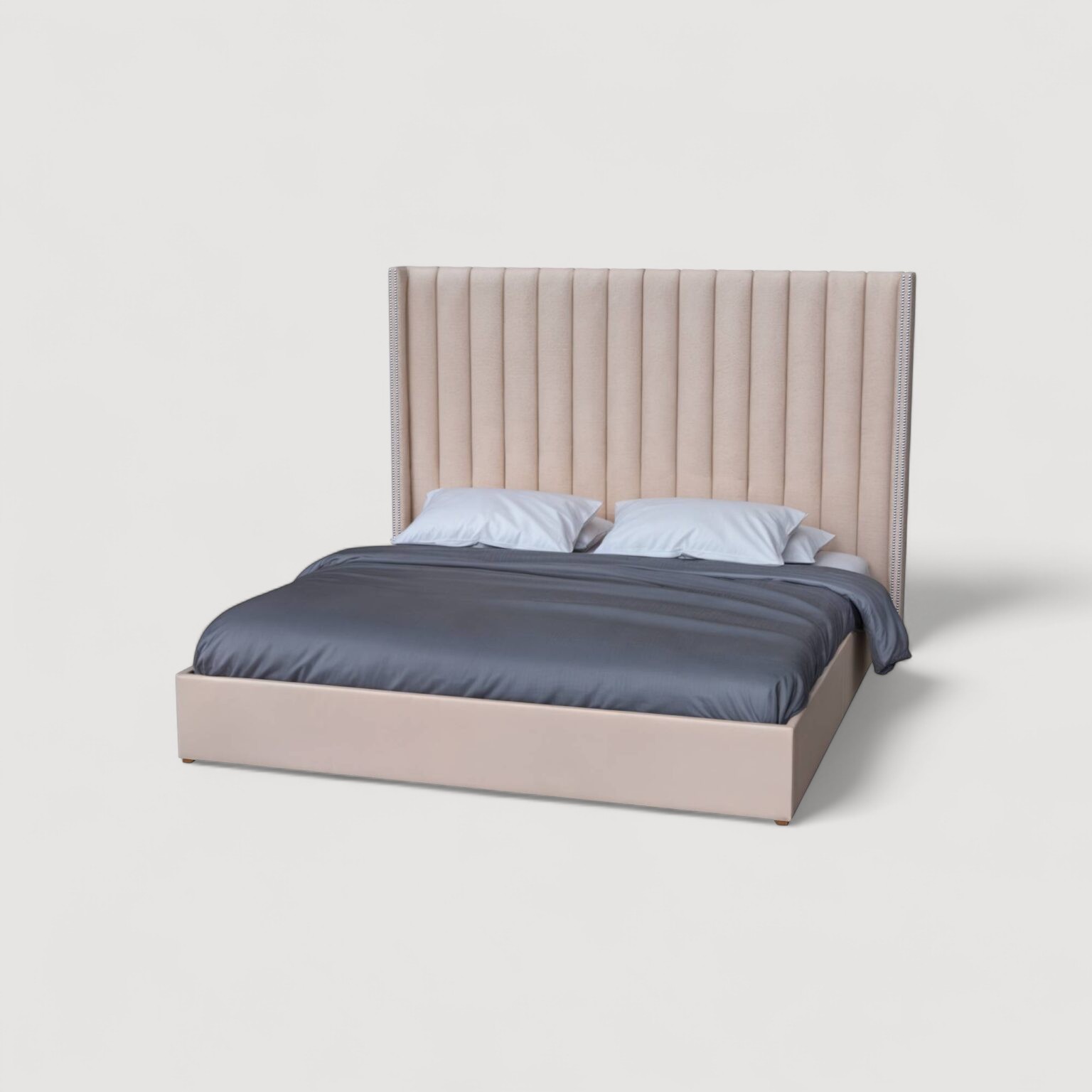 Cama tapizada Milan - Color Beige (Tela antifluido)