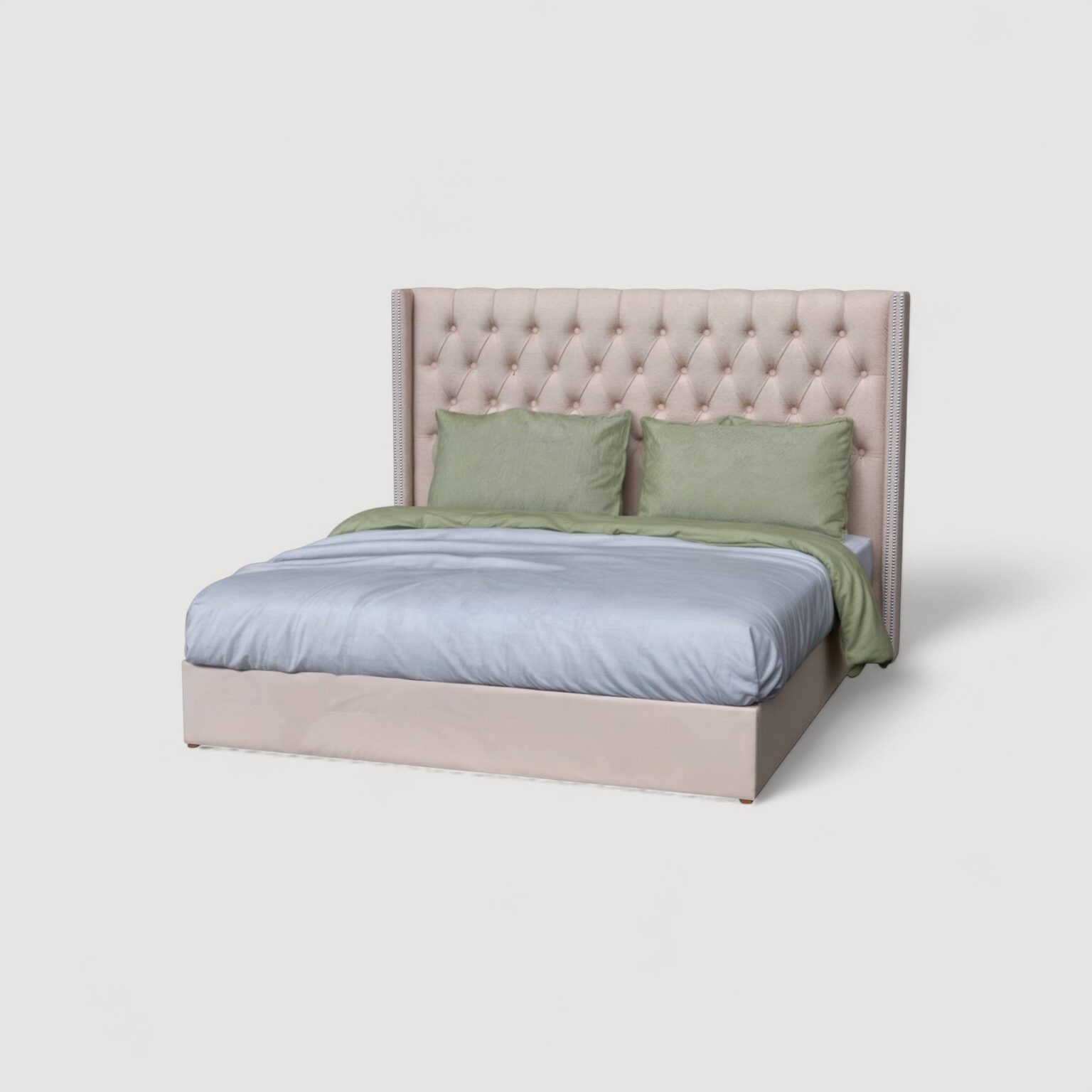 Cama tapizada Marsella - Color Beige (Tela antifluido)