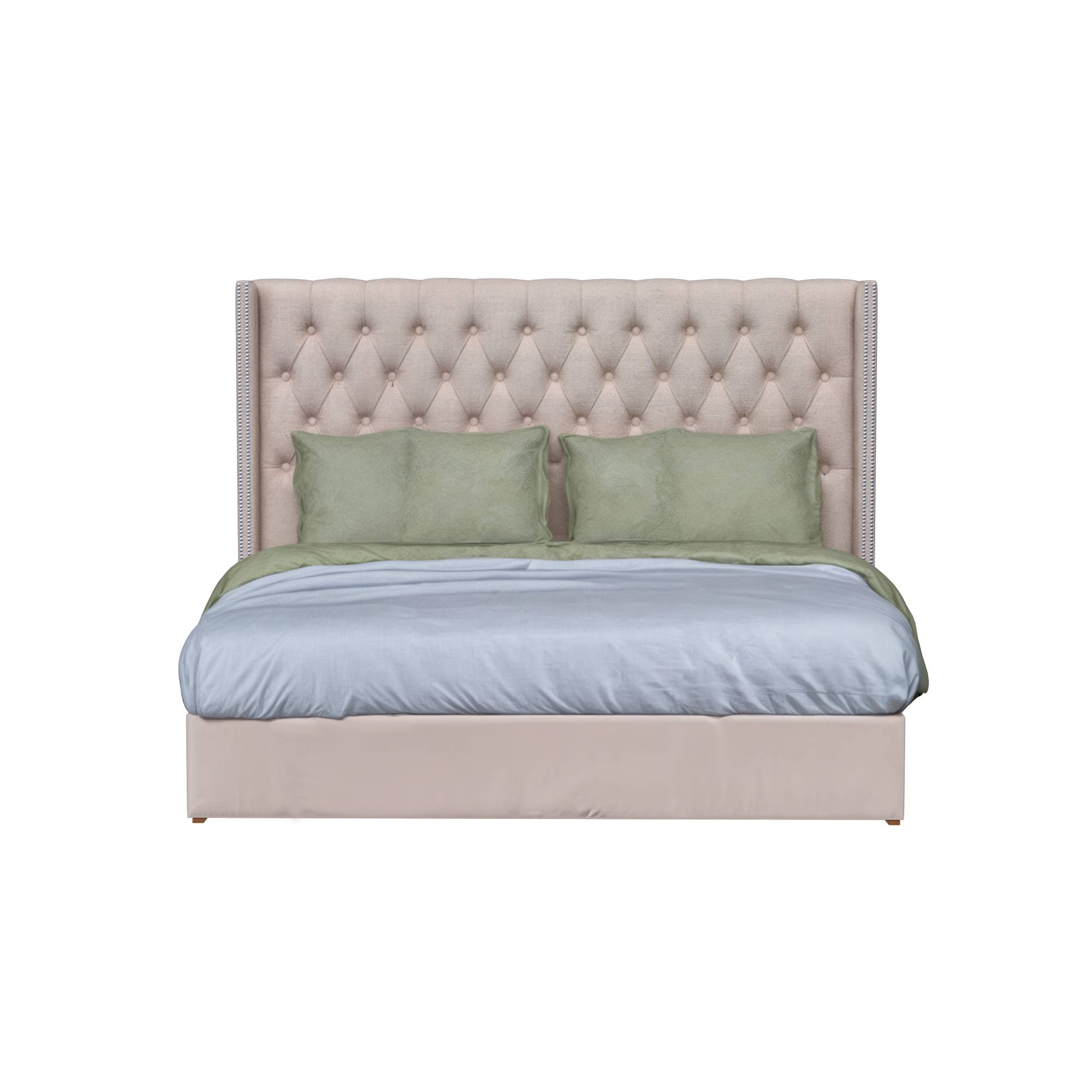 Cama tapizada Marsella - Color Beige (Tela antifluido) - Imagen 3