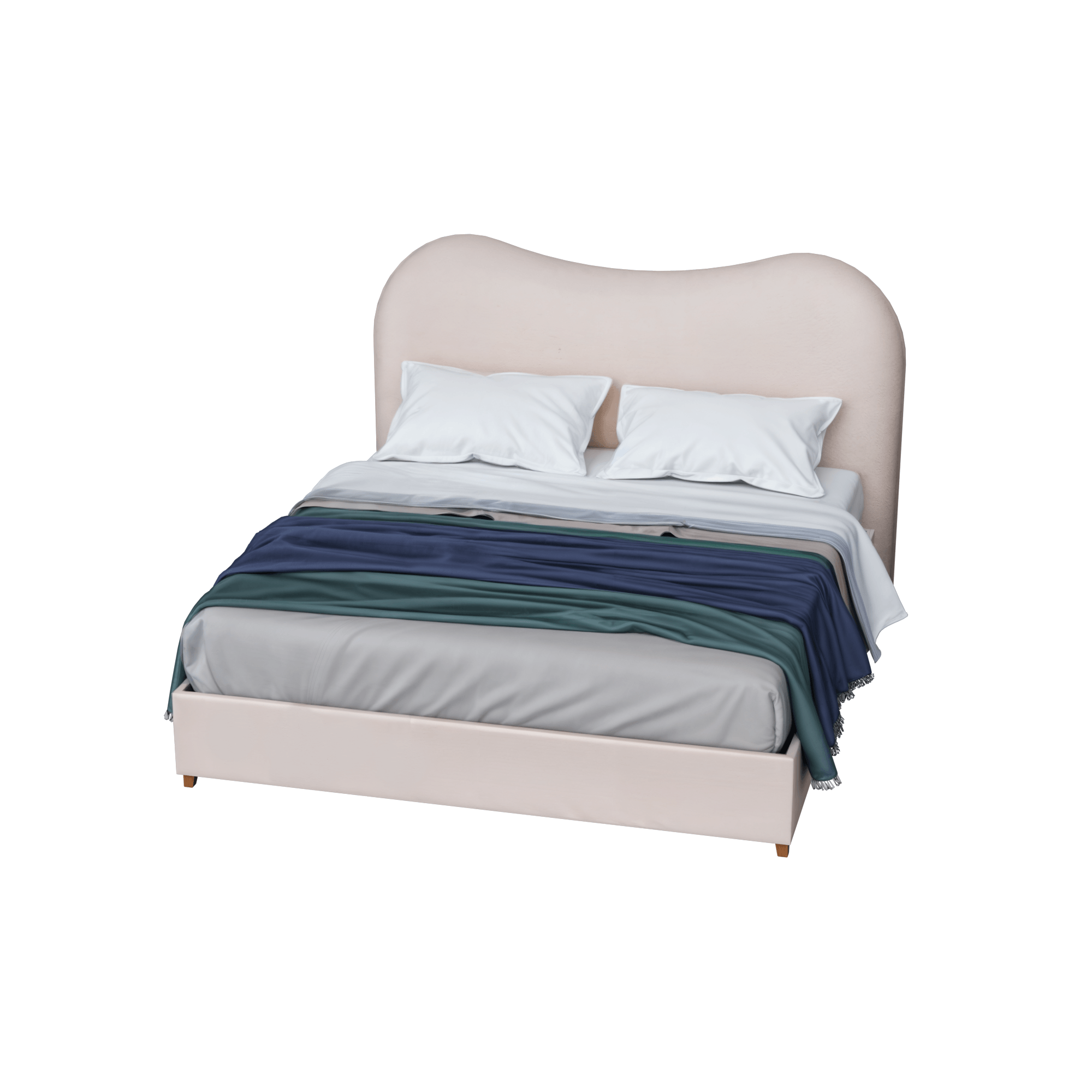 Cama tapizada Berlín Nube - Color Beige (Tela antifluido) - Imagen 2