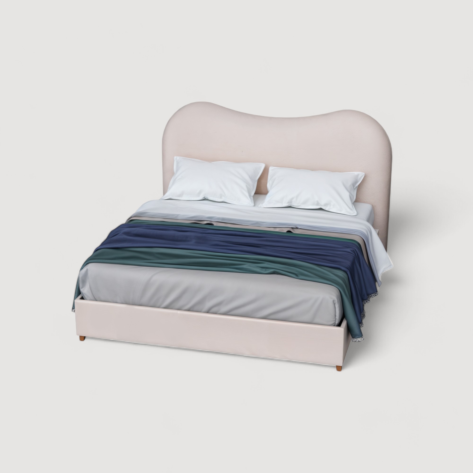 Cama tapizada Berlín Nube - Color Beige (Tela antifluido)