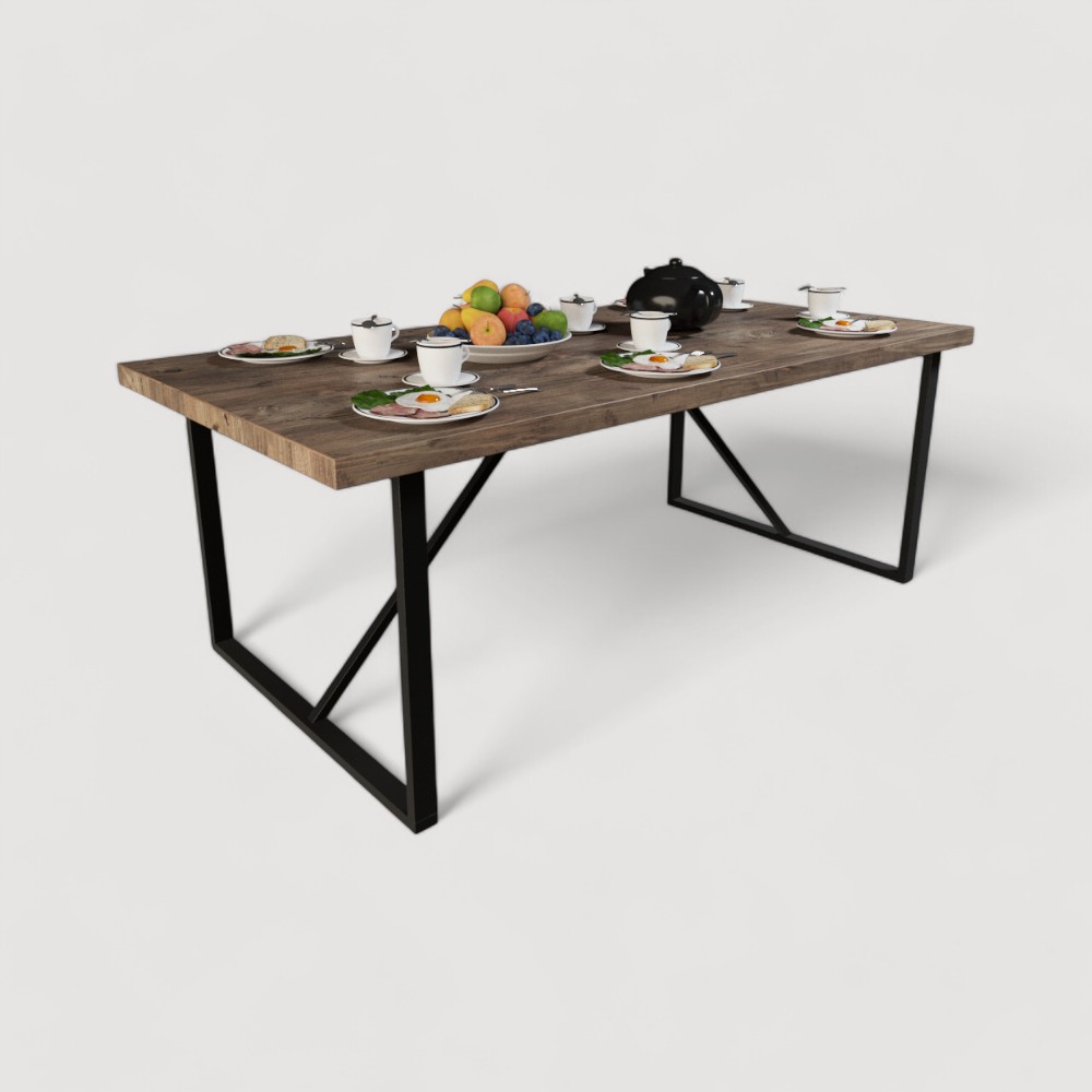 MESA YACHANA + ESTRUCTURA CON ACABADO AL HORNO