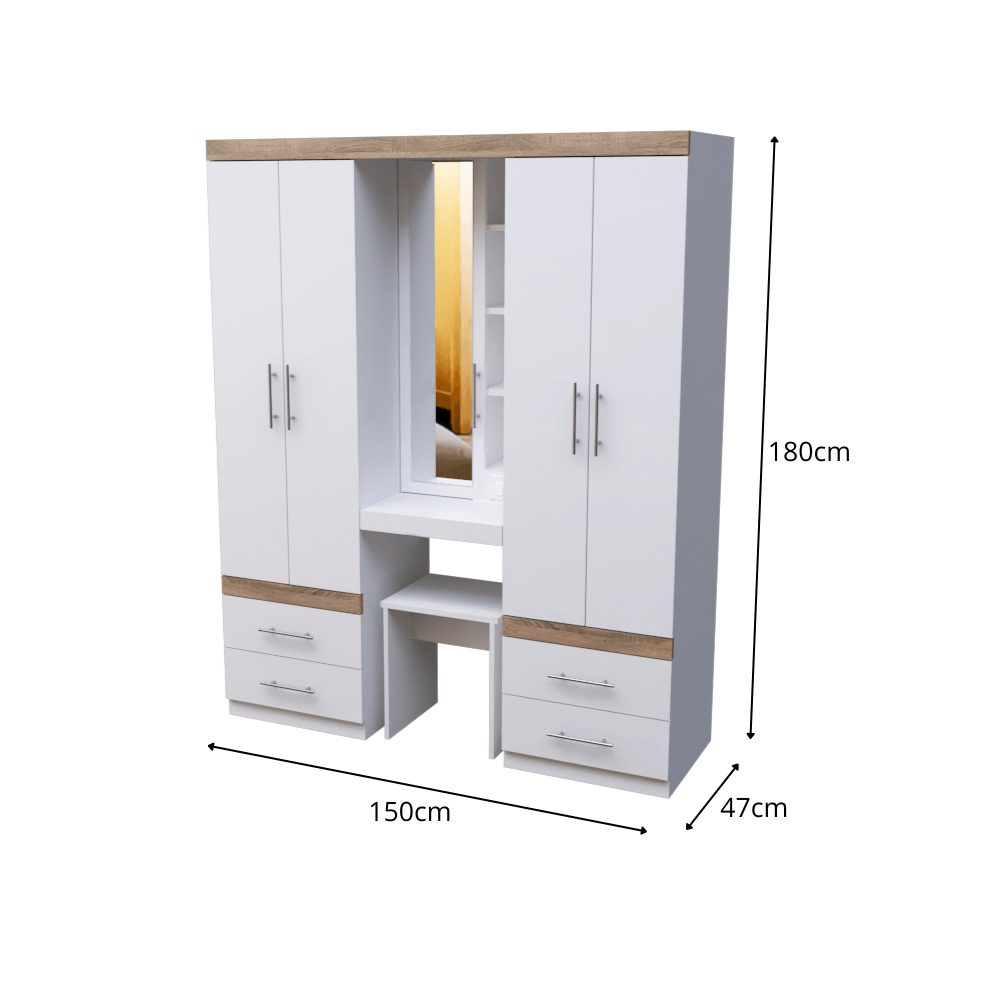ROPERO 150CM + TOCADOR + ASIENTO - Imagen 5