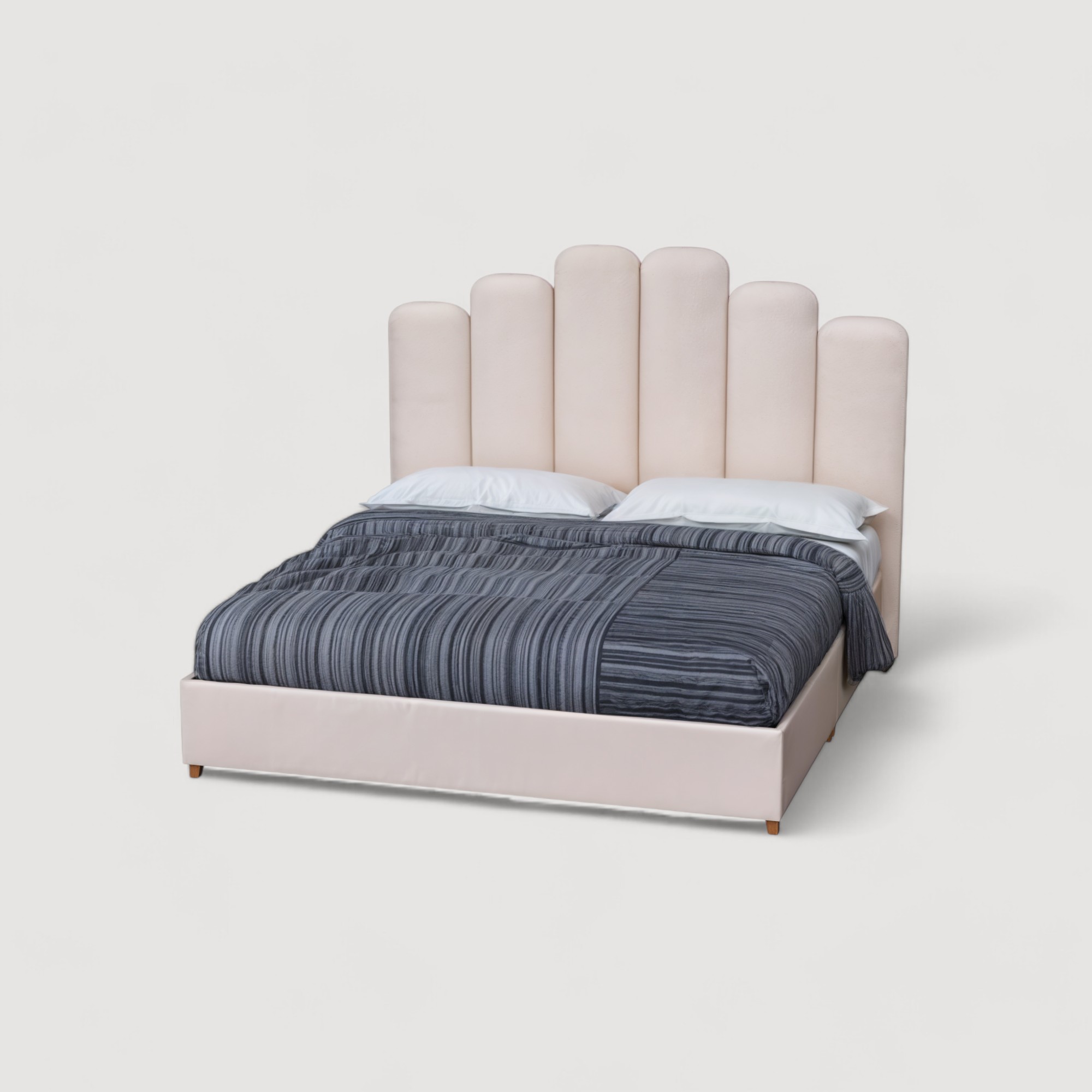 Cama tapizada Elisse - Color Beige (Tela antifluido)