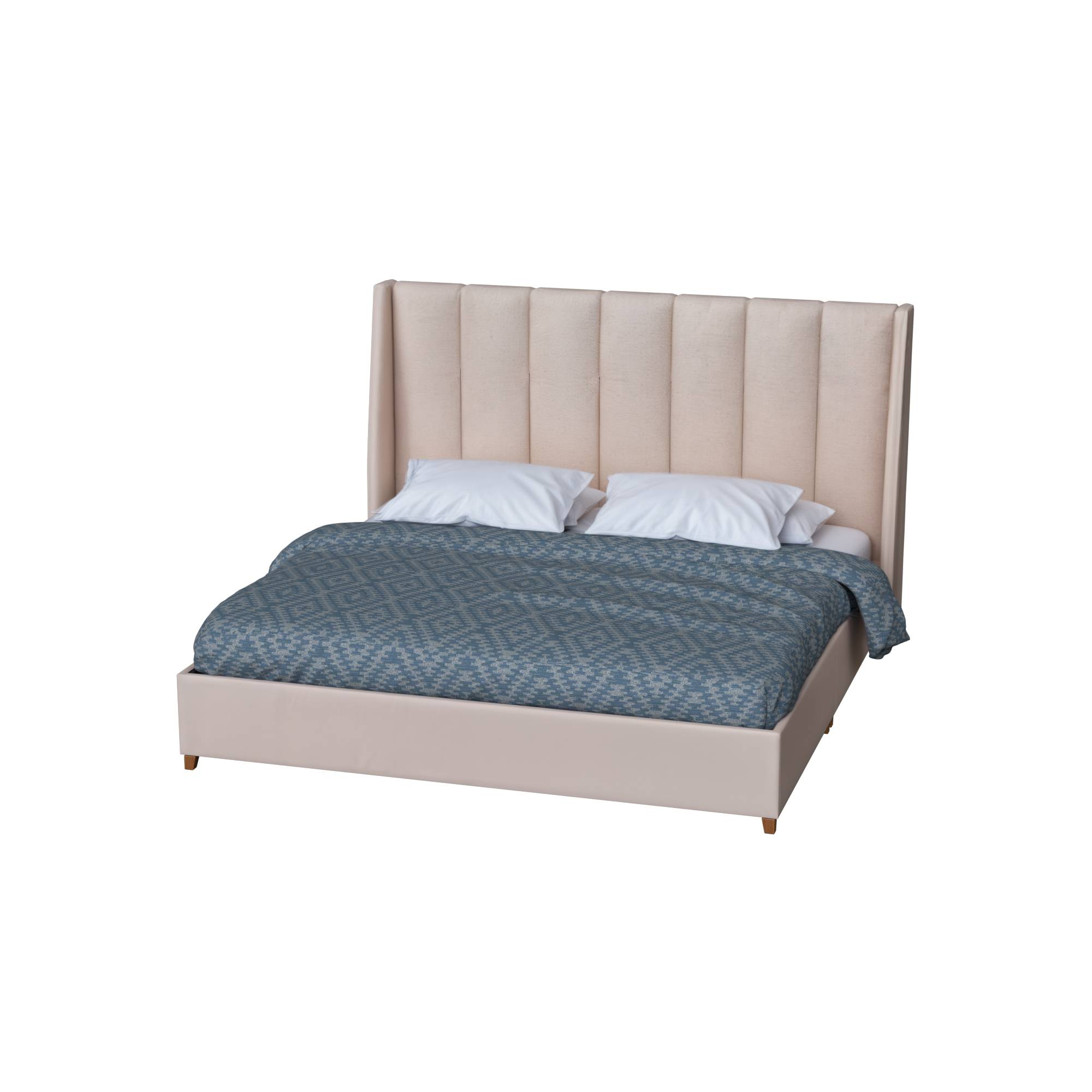Cama tapizada Praga - Color Beige (Tela antifluido) - Imagen 2