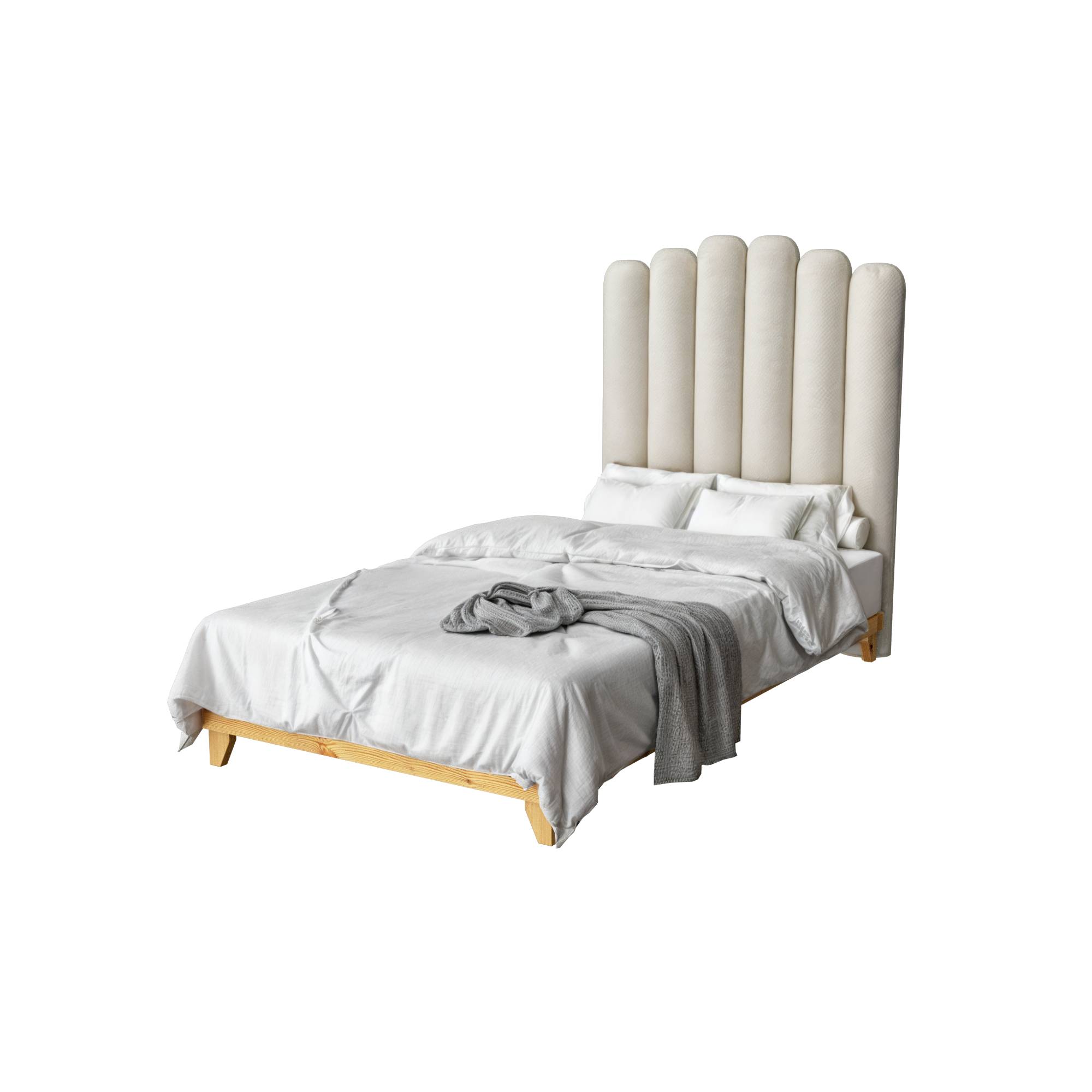 Cama Tapizada Oporto Madera Pino (Tela antifluido) - Imagen 2