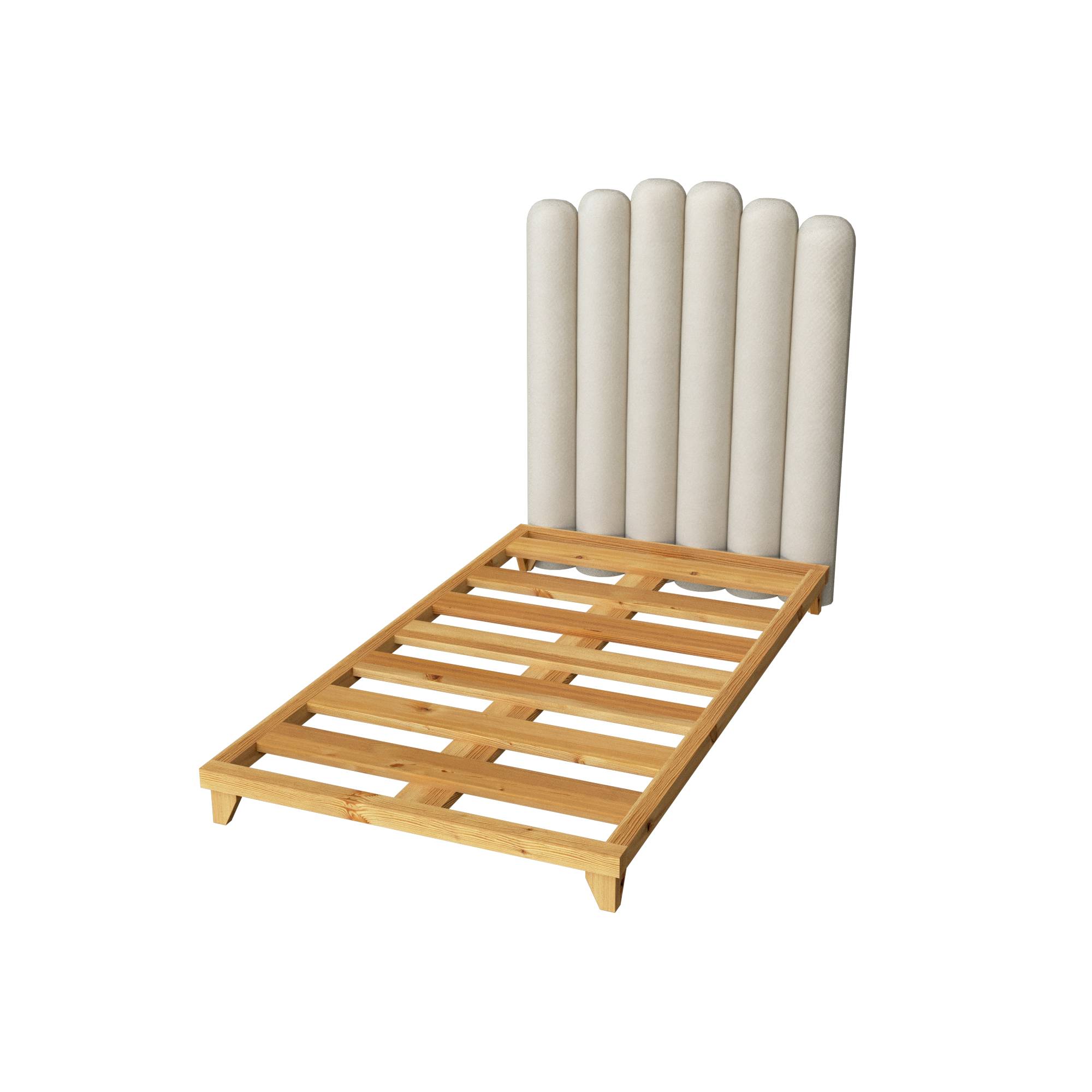 Cama Tapizada Oporto Madera Pino (Tela antifluido) - Imagen 4