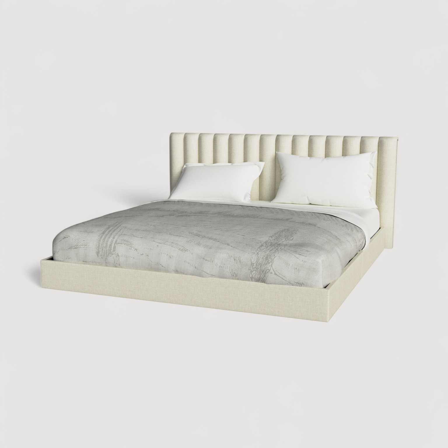 Cama flotante tapizada Bali - Color Beige (Tela antifluido)