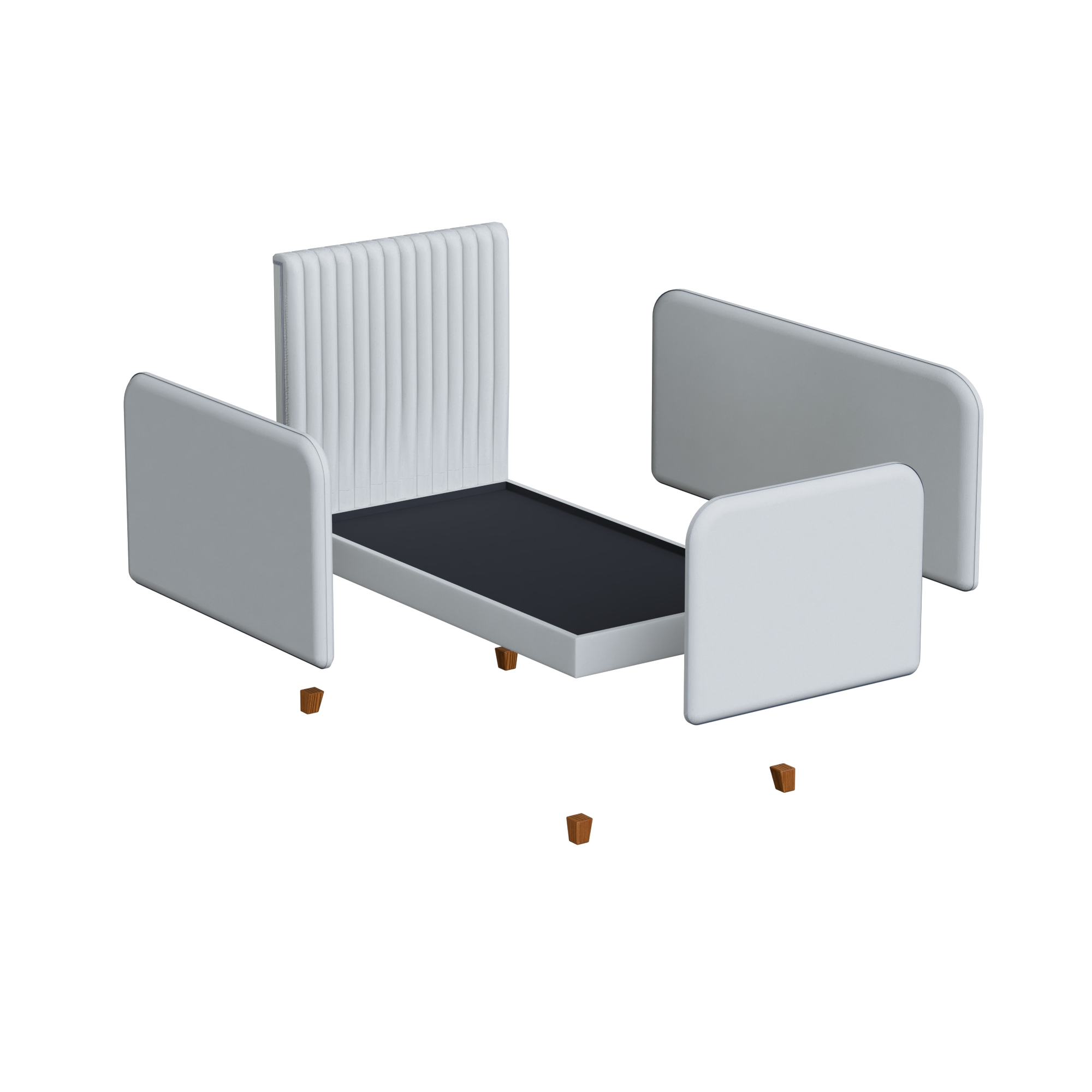 CAMA MONTESSORI EVOLUTIVA DE CUERO + PATAS - Imagen 4