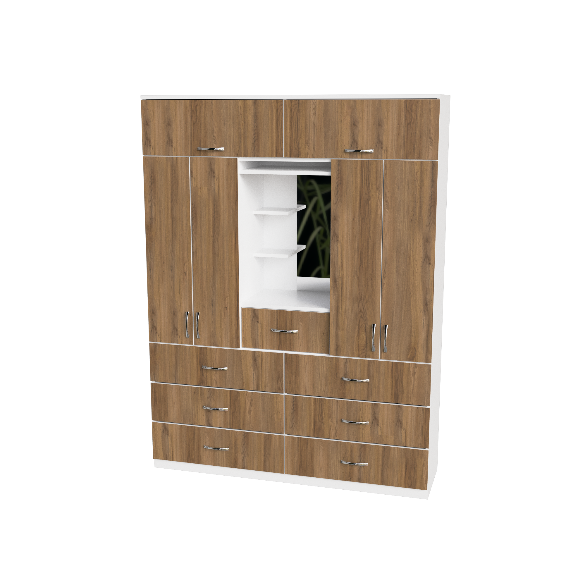 ROPERO 150cm CON TOCADOR - 6 PUERTAS + LUCES LED - COLOR GRACIA